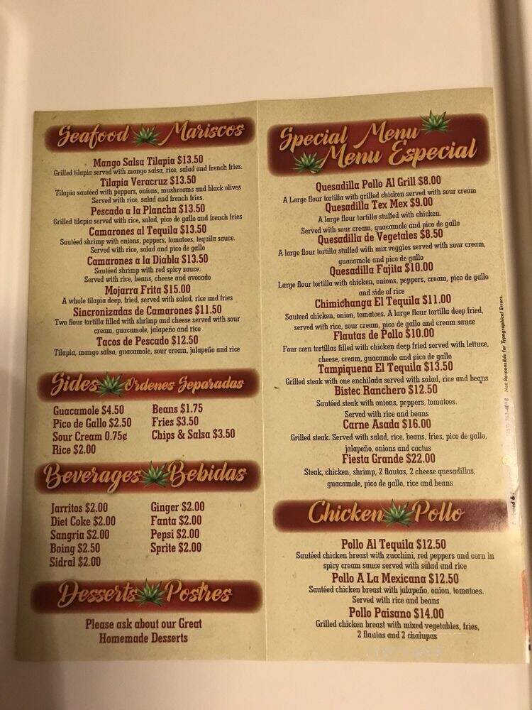 El Tequila - Runnemede, NJ menu_pic