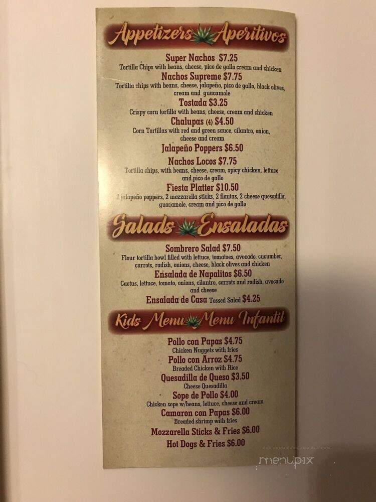 El Tequila - Runnemede, NJ menu_pic