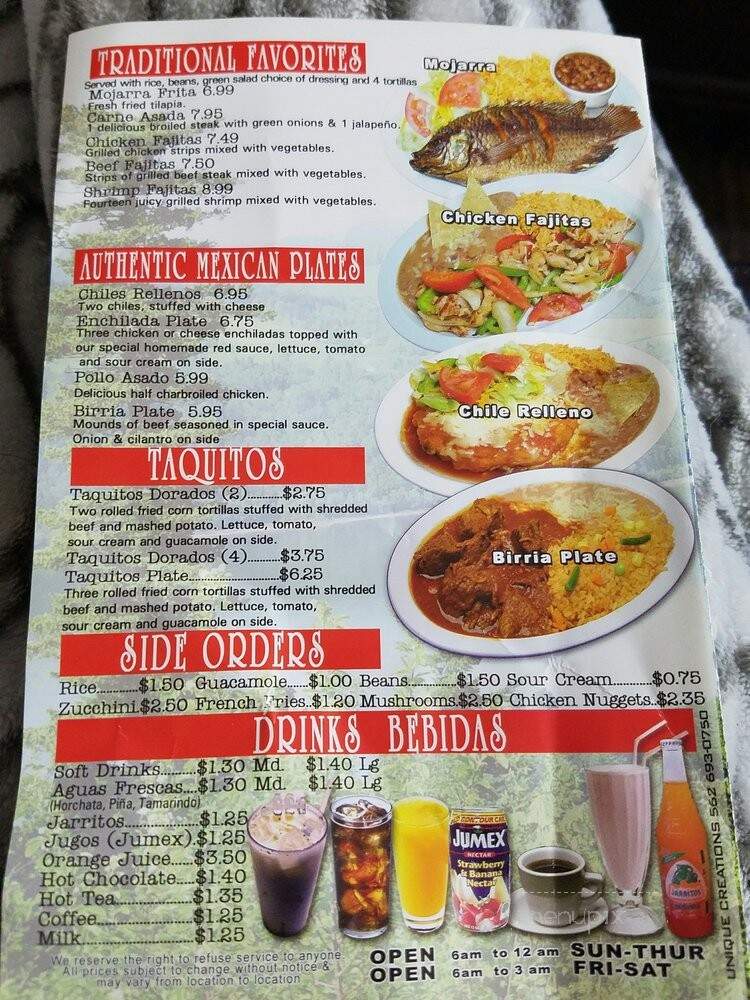 Don Pedro's Time - Salem, OR menu_pic