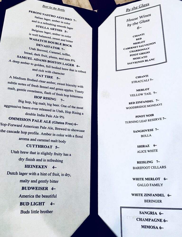 Siragusa's - Salt Lake City, UT menu_pic