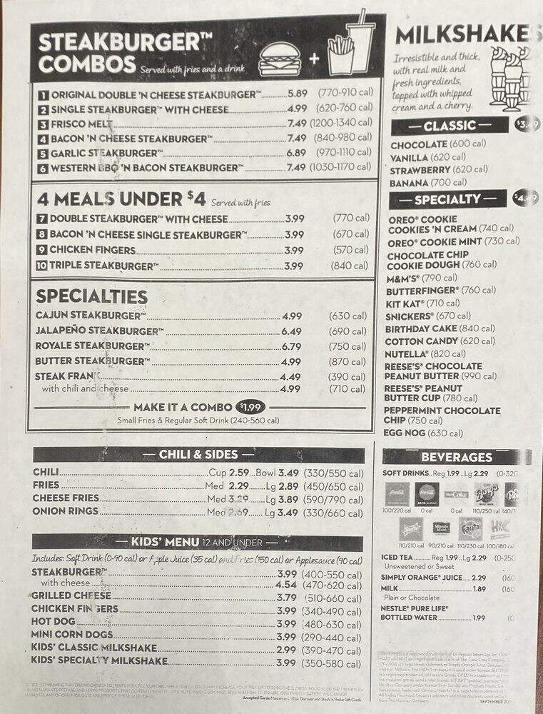 Steak 'n Shake - San Antonio, TX menu_pic