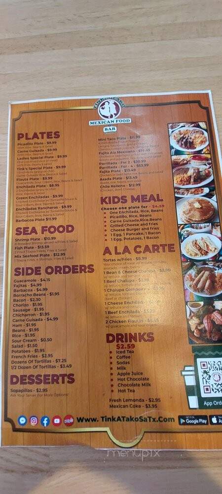 Tink-a-Tako #11 - San Antonio, TX menu_pic