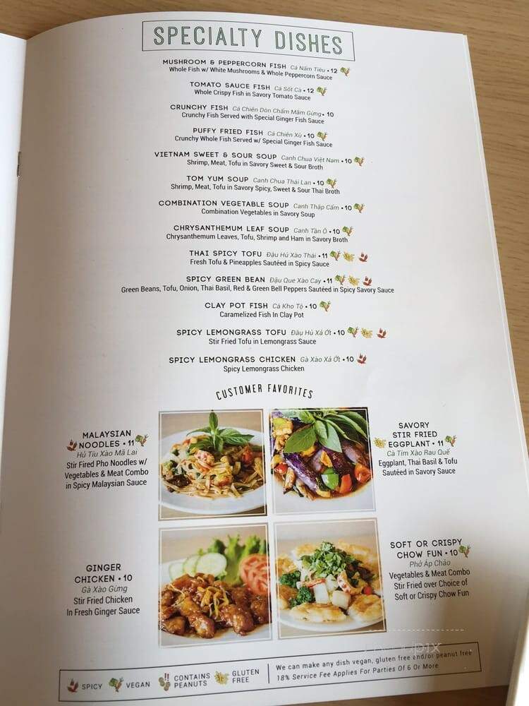 Lang Chay - San Jose, CA menu_pic
