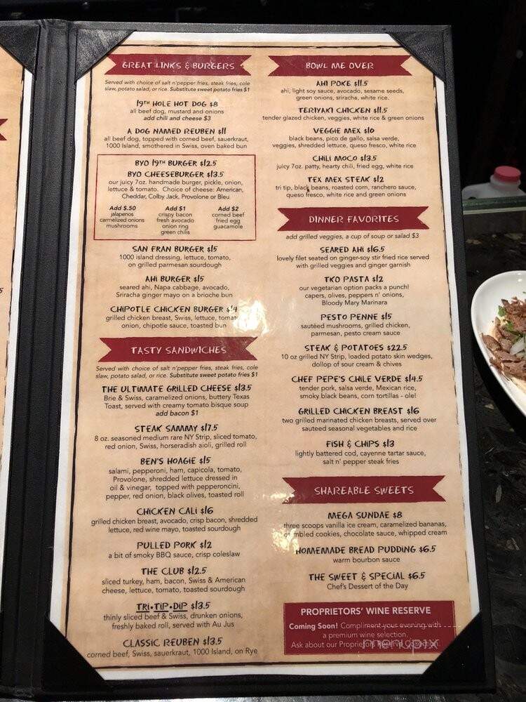 San Juan Hills Golf Club - San Juan Capistrano, CA menu_pic