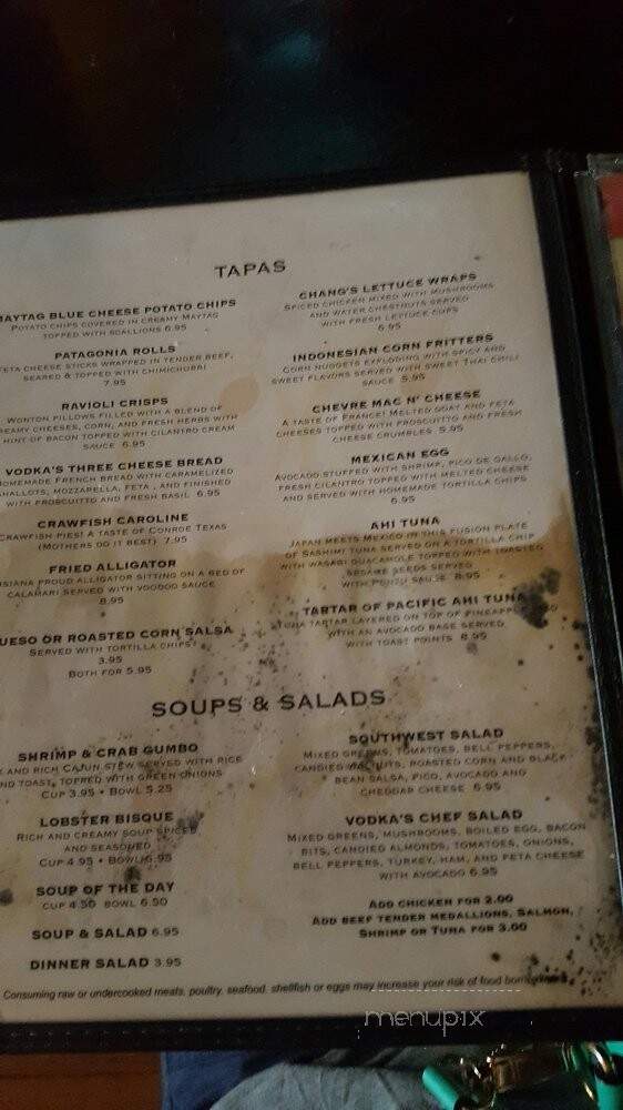 Vodka Street Bistro - San Marcos, TX menu_pic