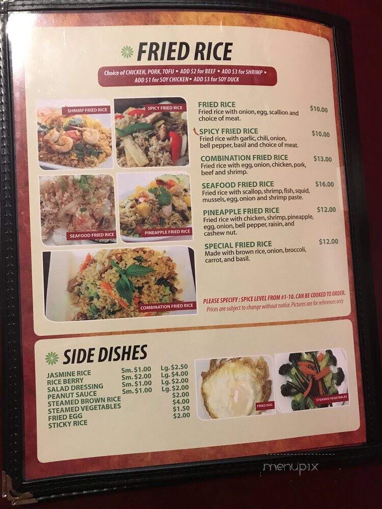 Life Thai Fusion - Santa Clarita, CA menu_pic