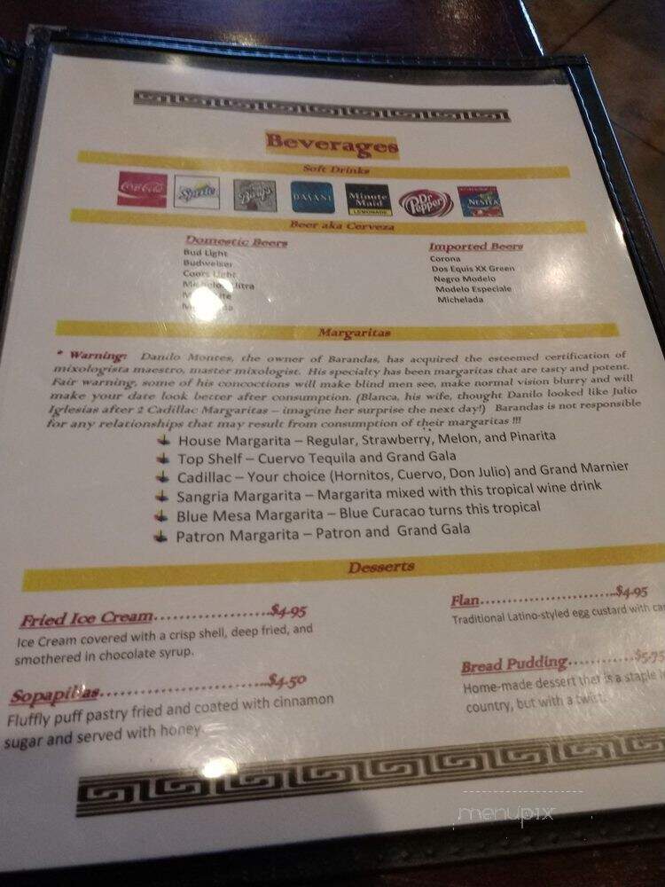 Barandas Fresh Mexican Grill - Scott, LA menu_pic