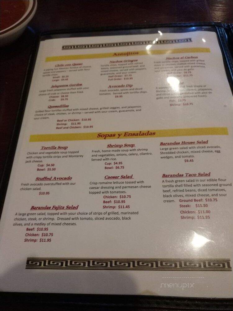 Barandas Fresh Mexican Grill - Scott, LA menu_pic