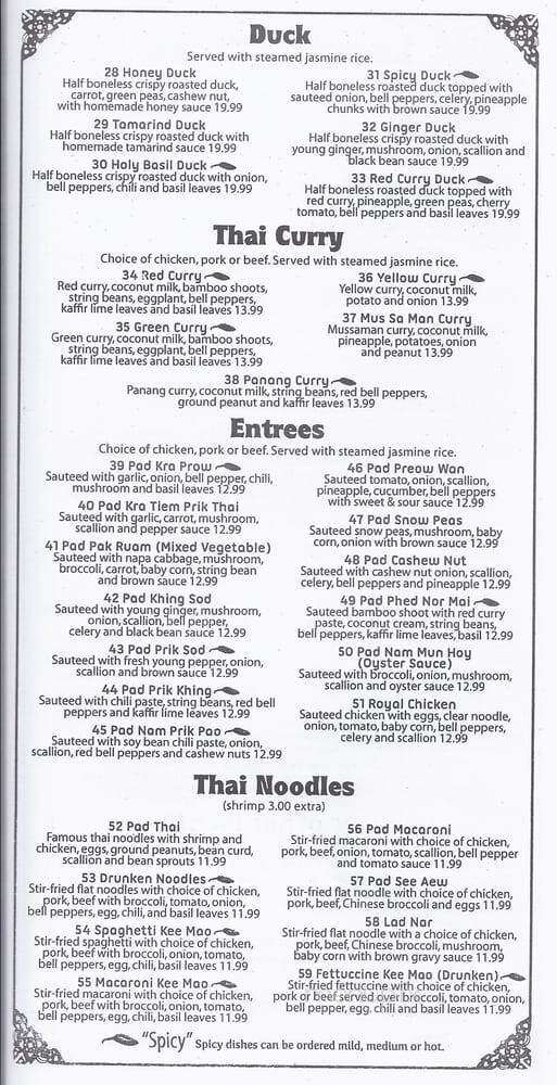 Thai Thai - Scranton, PA menu_pic