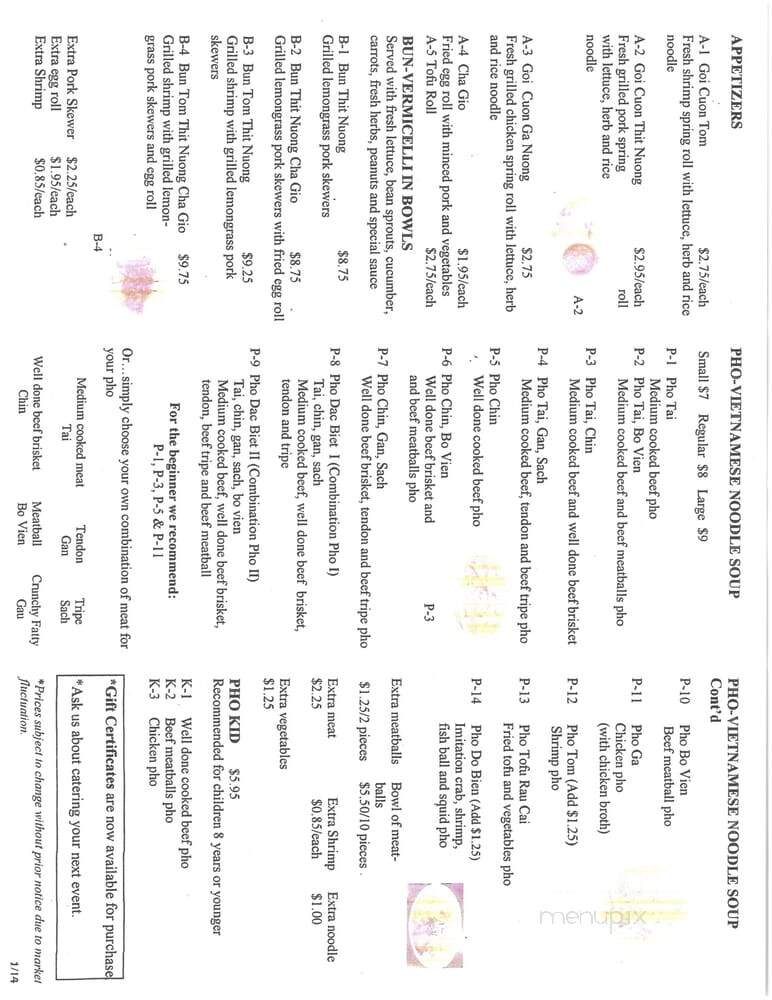 Just Pho You - Seattle, WA menu_pic