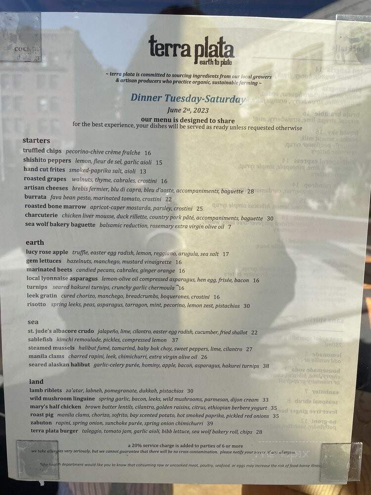 Terra Plata - Seattle, WA menu_pic