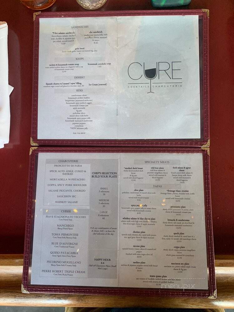 Cure - Seattle, WA menu_pic