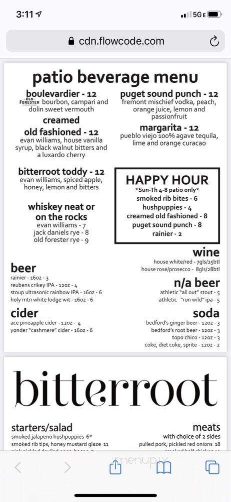 Bitterroot BBQ - Seattle, WA menu_pic