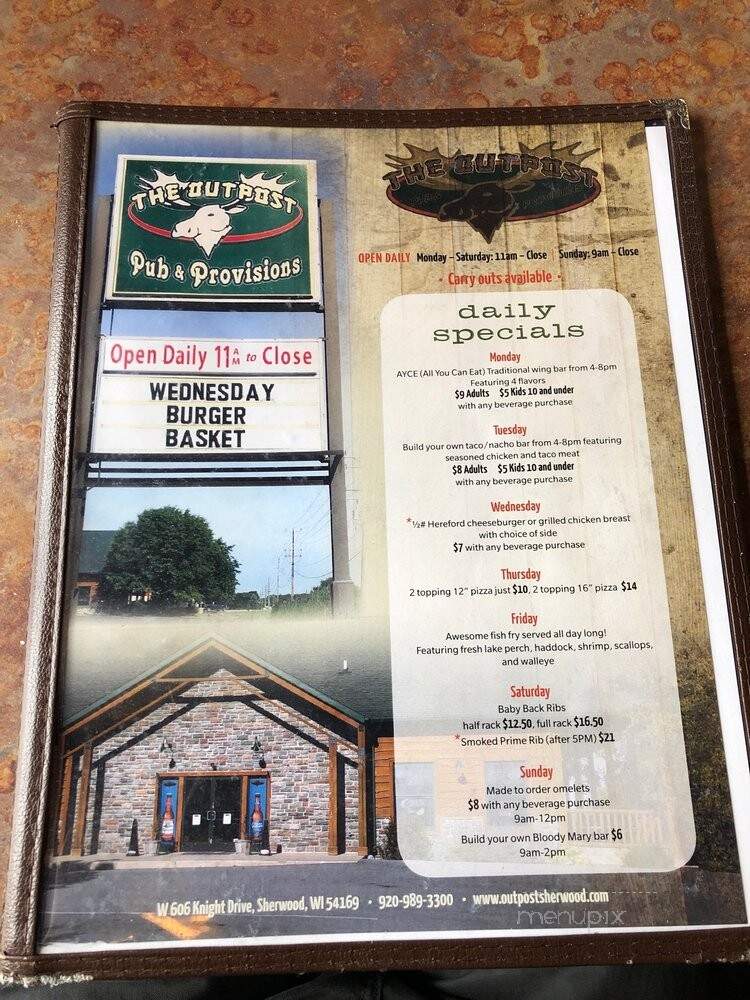 Outpost Pub Provisions - Sherwood, WI menu_pic