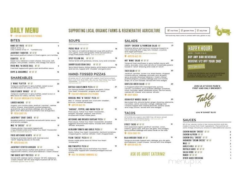 Sage Organic Vegan - Los Angeles, CA menu_pic