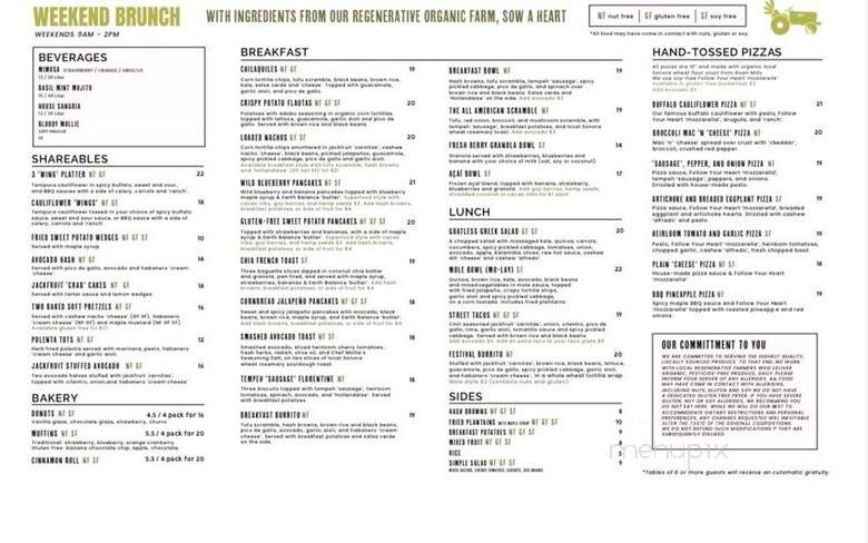 Sage Organic Vegan - Los Angeles, CA menu_pic