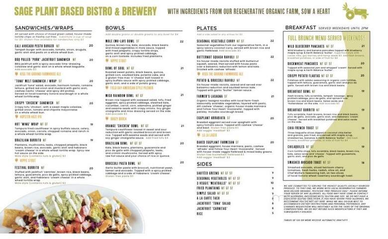Sage Organic Vegan - Los Angeles, CA menu_pic