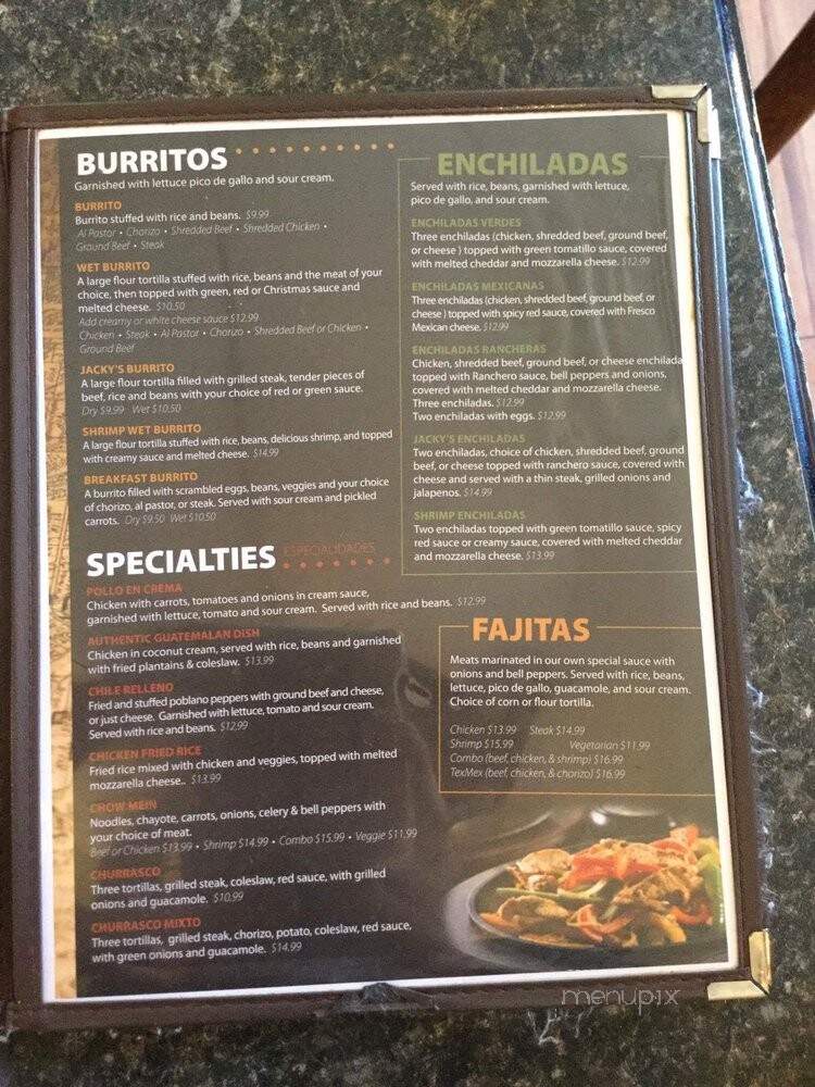 Jacky's - Sioux Falls, SD menu_pic