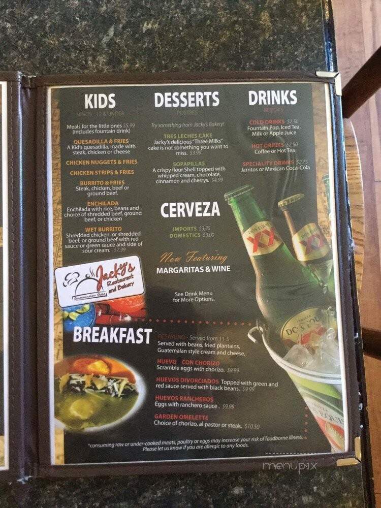 Jacky's - Sioux Falls, SD menu_pic