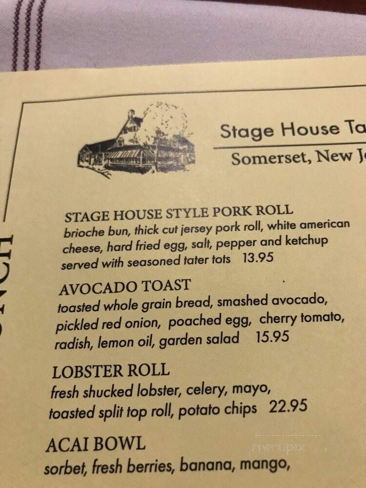 Stagehouse Tavern - Somerset, NJ menu_pic