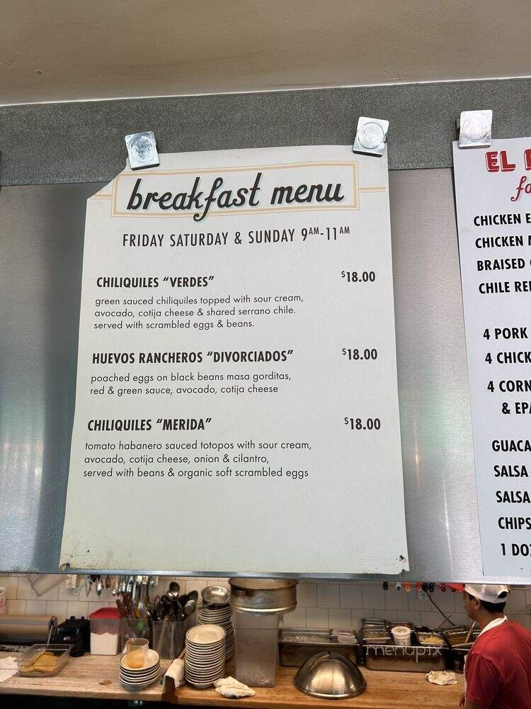 El Molino Central - Sonoma, CA menu_pic