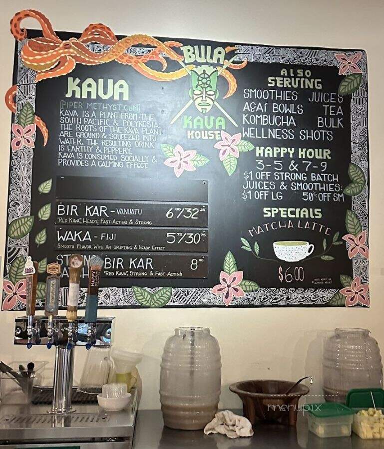 Bula Kava House - Portland, OR menu_pic