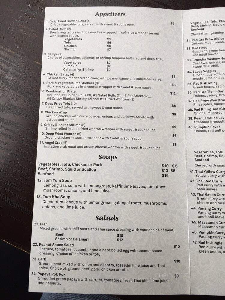 New Thai Blues - Portland, OR menu_pic