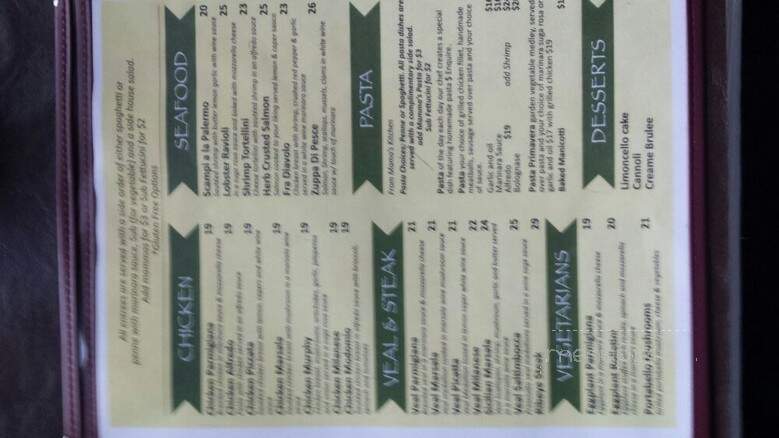 Felix Family Ristorante - Springfield, MA menu_pic