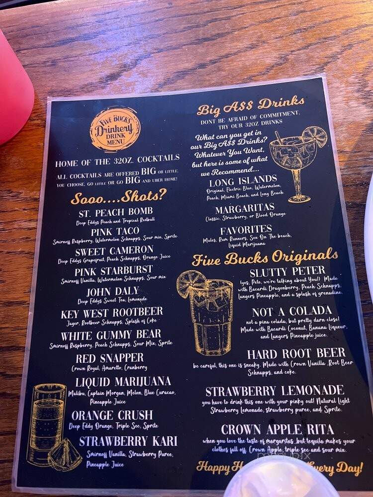 Five Bucks Drinkery - St Petersburg, FL menu_pic