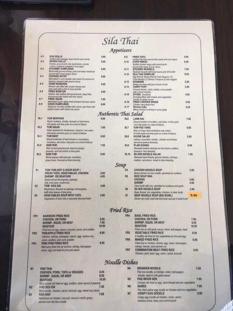 Sila Thai - St Petersburg, FL menu_pic