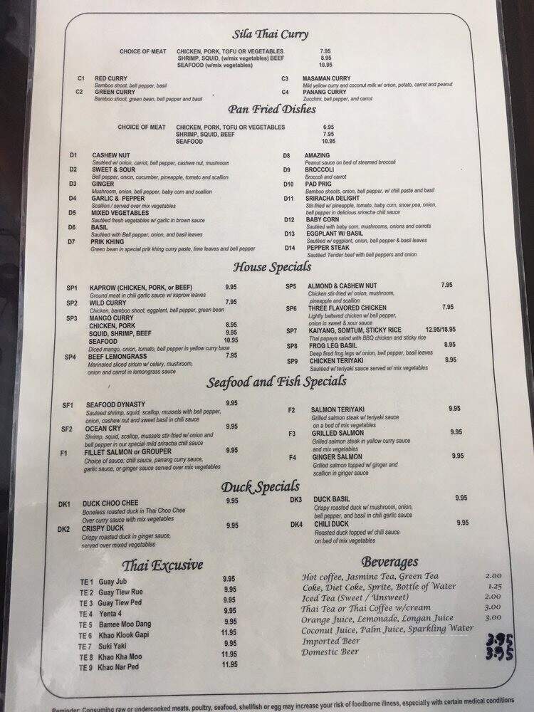 Sila Thai - St Petersburg, FL menu_pic
