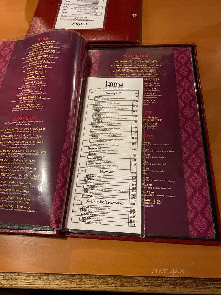 Lanna Thai and Sushi - St Petersburg, FL menu_pic