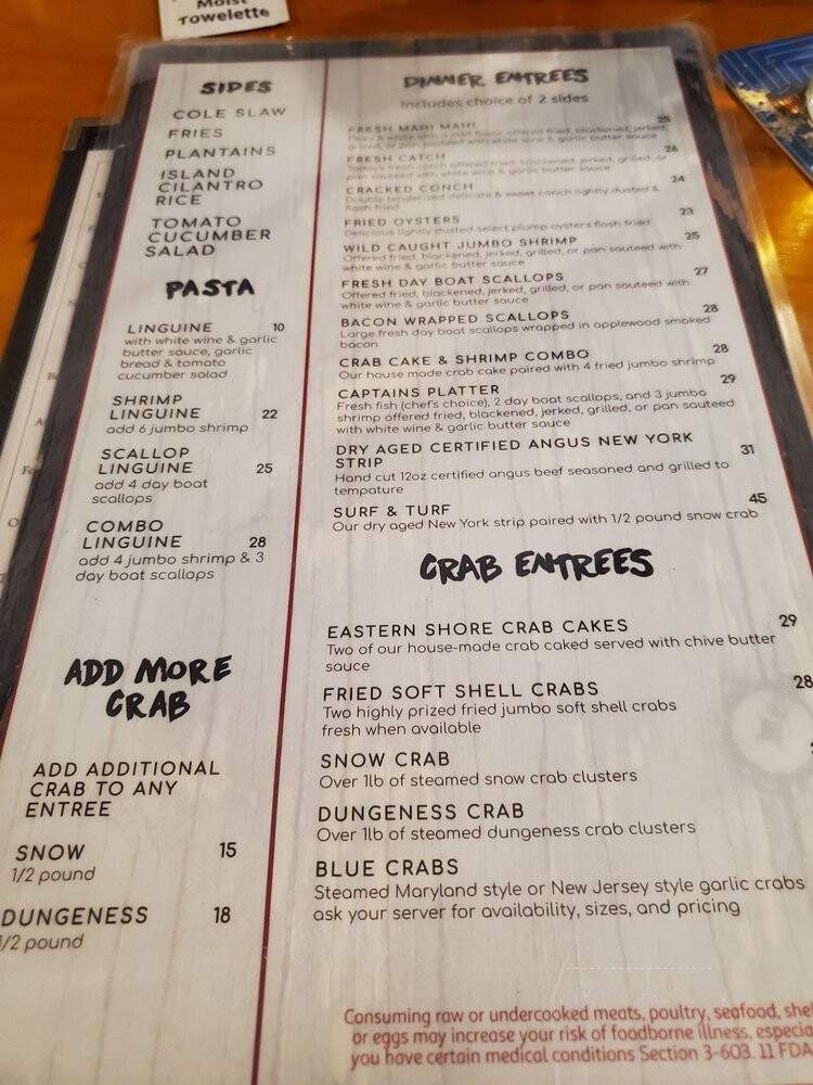Gettin Crabby - Stuart, FL menu_pic