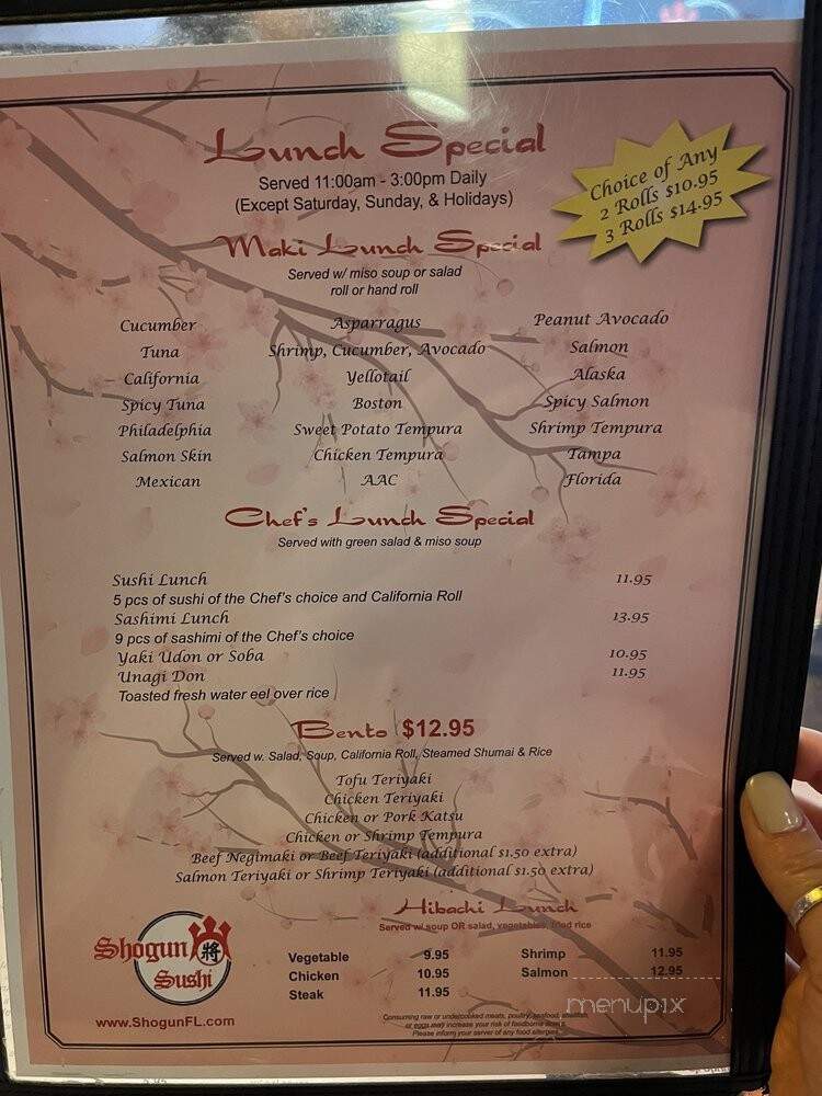 Shogun Sushi - Tampa, FL menu_pic