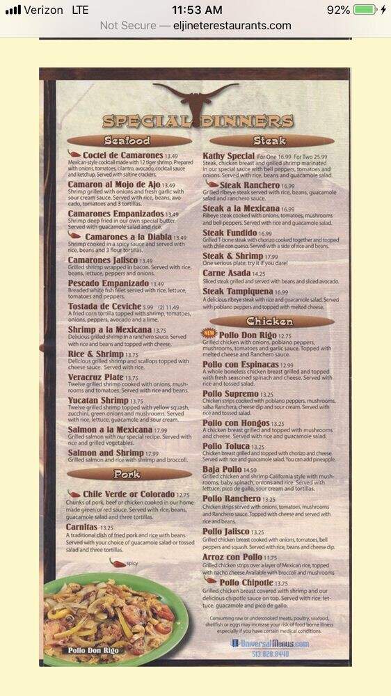El Jinete - Taylor Mill, KY menu_pic