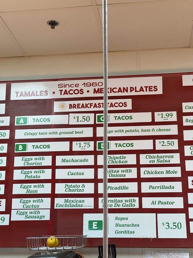 Alamo Tamale Taco - Houston, TX menu_pic