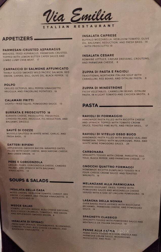 Via Emilia - The Woodlands, TX menu_pic