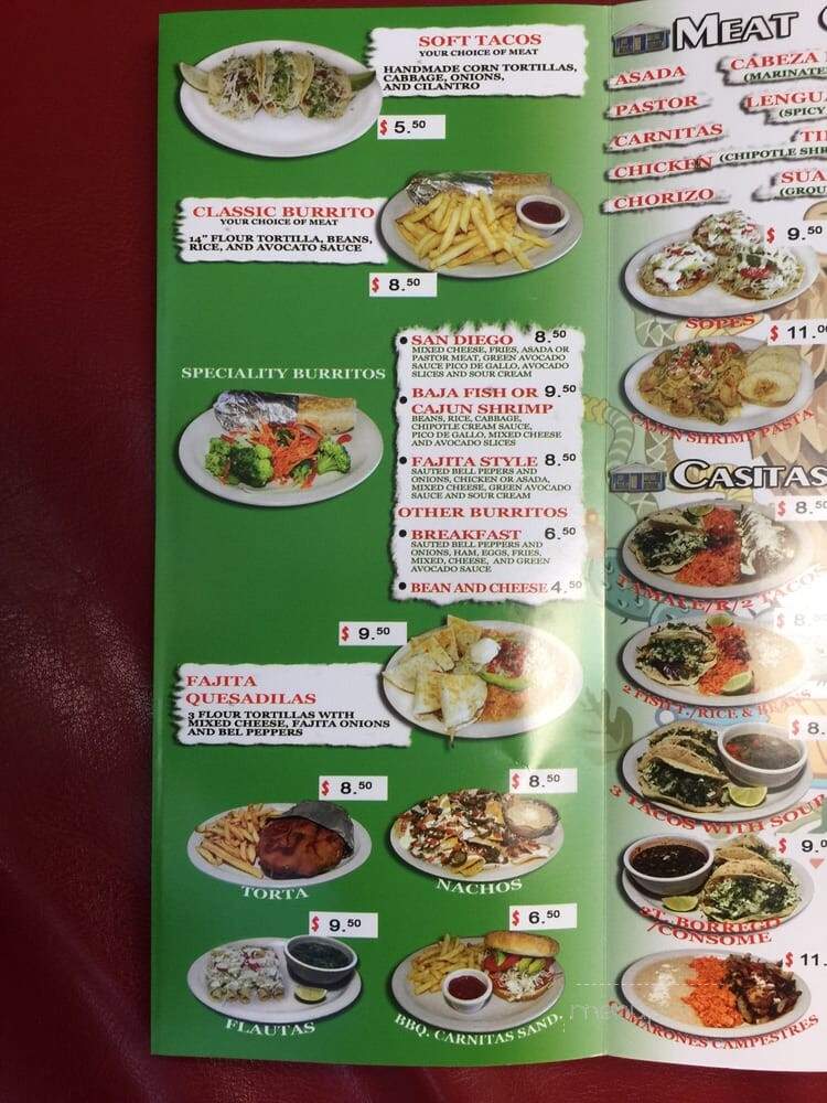 Taqueria Las Casitas - Tualatin, OR menu_pic