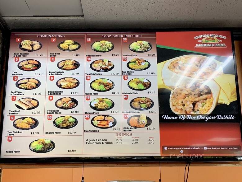 Muchas Gracias Mexican Food - Vancouver, WA menu_pic