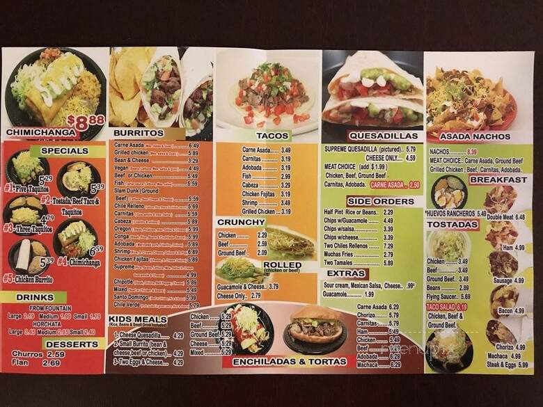 Muchas Gracias Mexican Food - Vancouver, WA menu_pic
