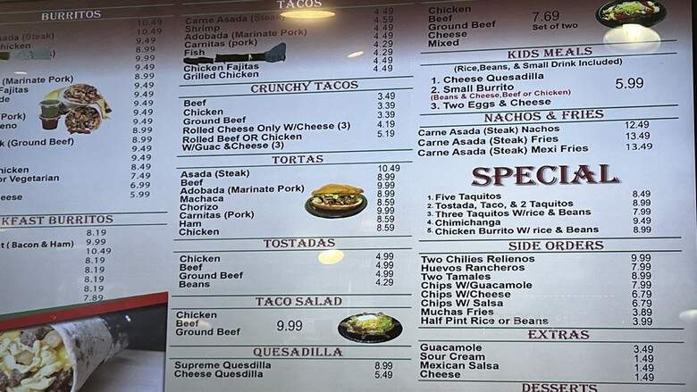 Muchas Gracias Mexican Food - Vancouver, WA menu_pic