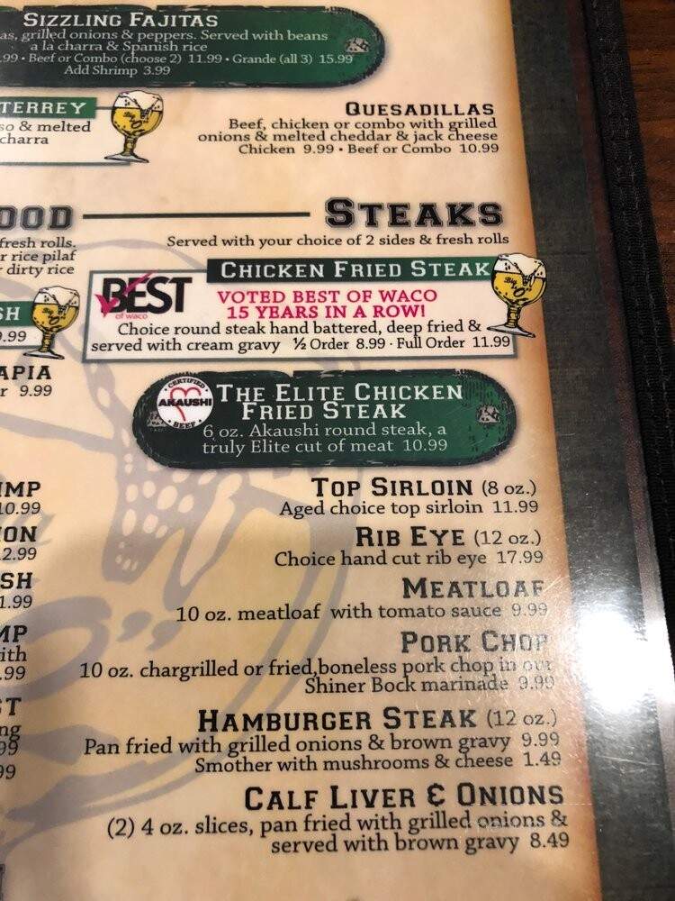 Georges Restaraunt Bar - Waco, TX menu_pic