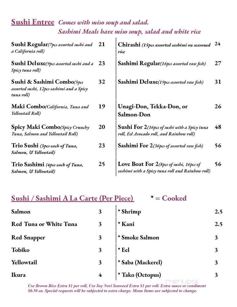 Izumi - Wappingers Falls, NY menu_pic