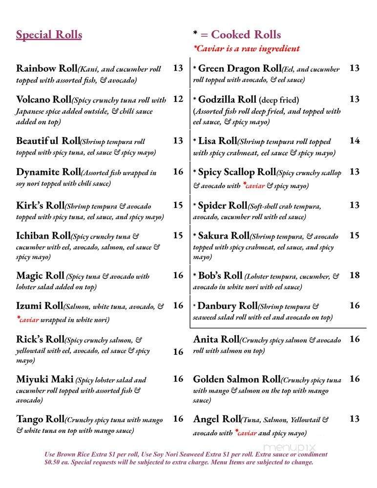 Izumi - Wappingers Falls, NY menu_pic
