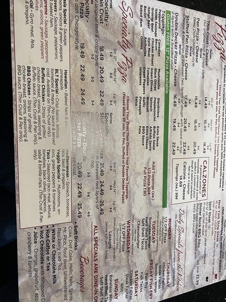 Anastasia's Restaurant and Sports Lounge - Waukegan, IL menu_pic