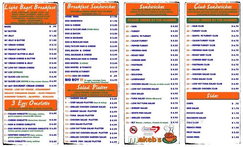 Makeb's Bagels Deli - West Palm Beach, FL menu_pic