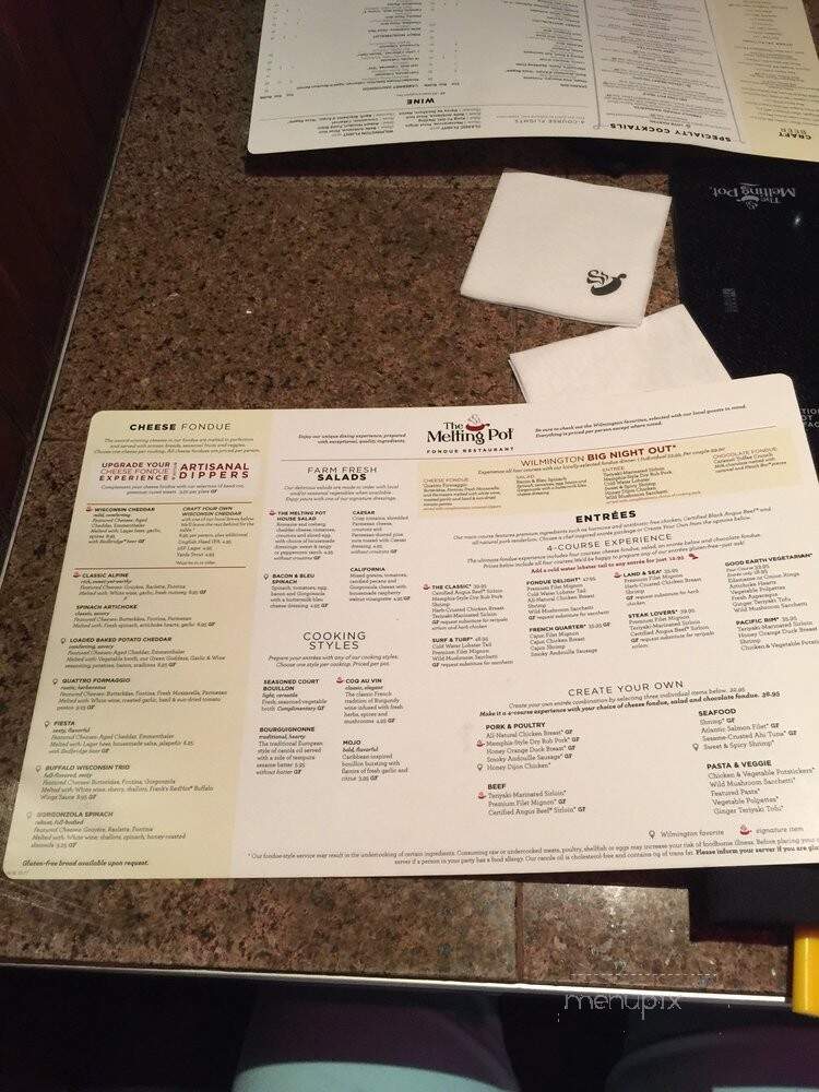 the Melting Pot - Wilmington, DE menu_pic