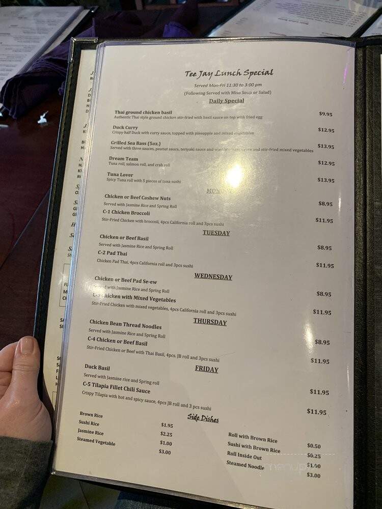 TeeJay Thai Sushi - Wilton Manors, FL menu_pic