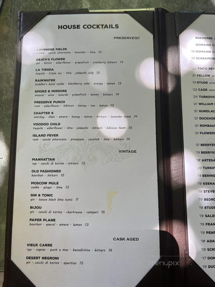 Preserve - Winters, CA menu_pic