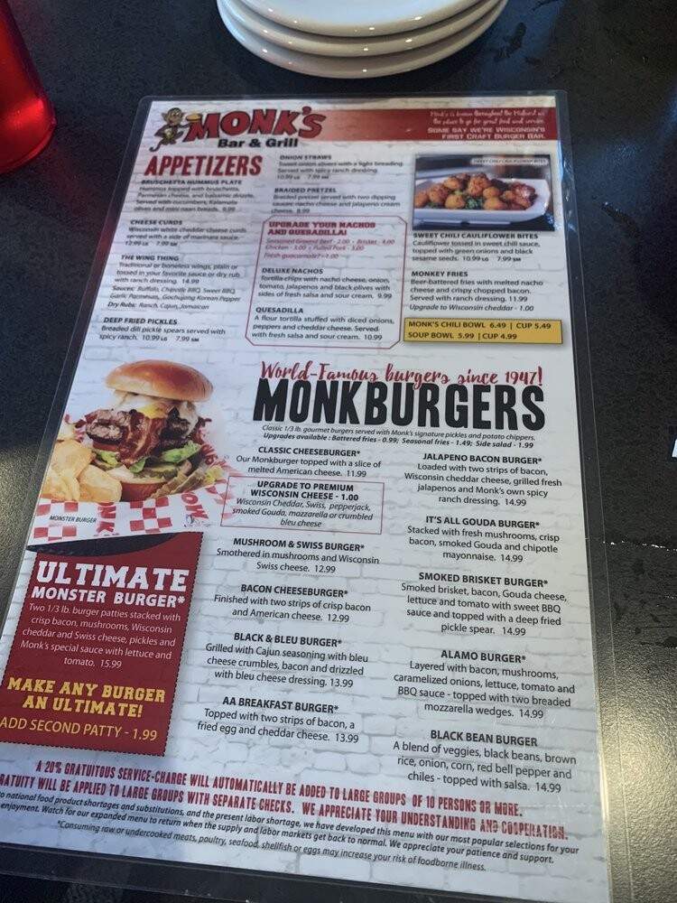 Monk's Bar Grill - Wisconsin Dells, WI